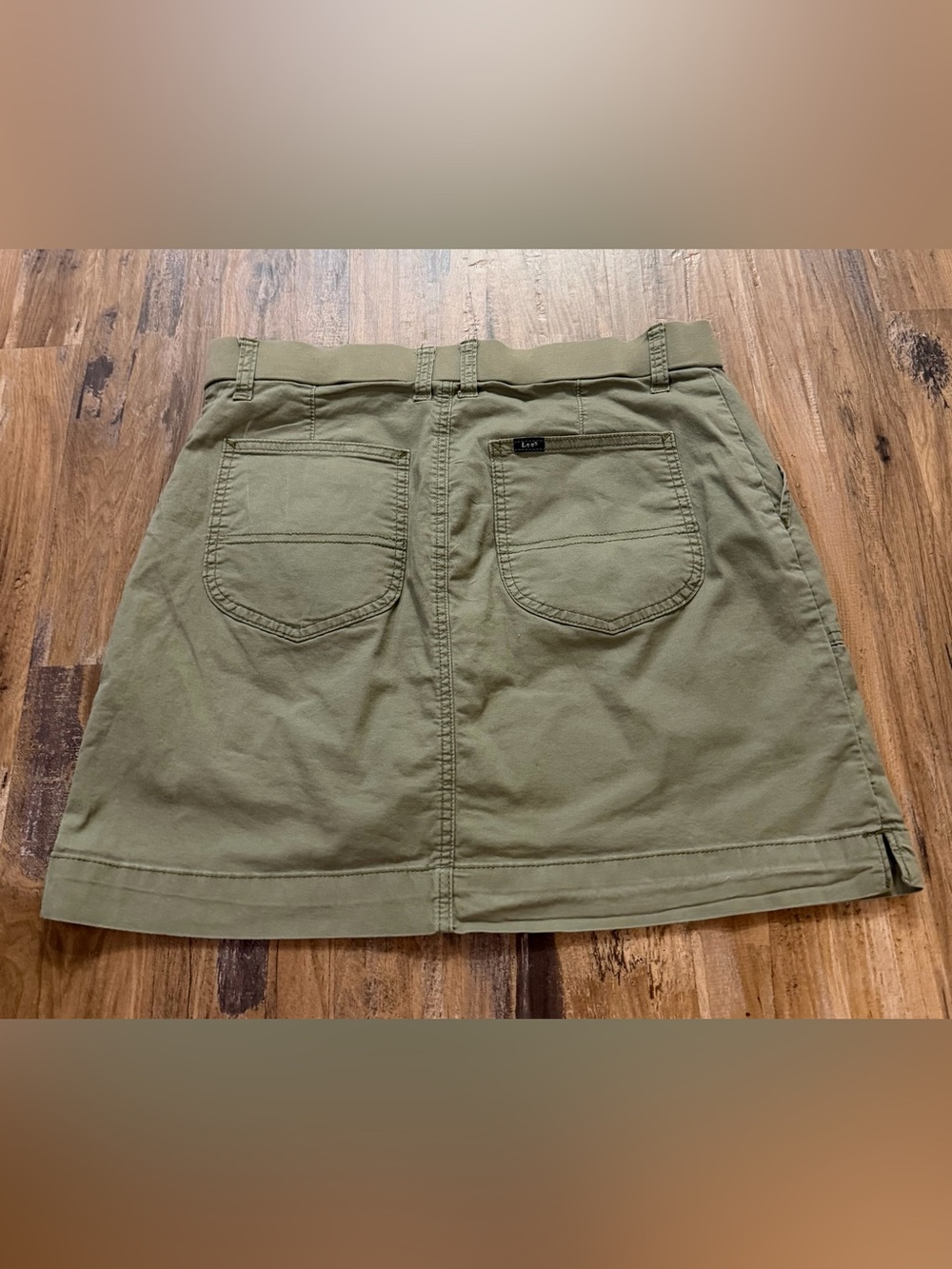 Lee Olive Green Cargo Utility Casual Cotton Mesh Women's 12 Skort Skirt & Shorts - Picture 2 of 10